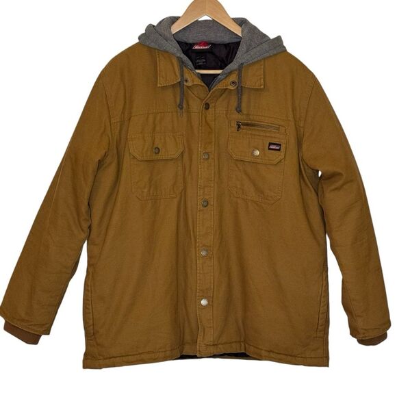 Dickies Men's Quilted Lined Hooded Hoodie Jacket Barn Jacket Coat Size XL